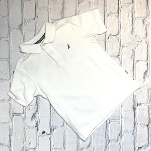 Boys Nautica White Polo Shirt Sz 4
